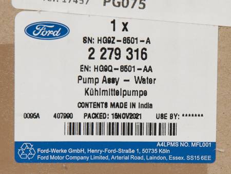 POMPA WODY 2.0 DIESEL PANTHER EDGE FOCUS S-MAX _ 2527964 _ HG9Q-8501-AA _ GTU_07